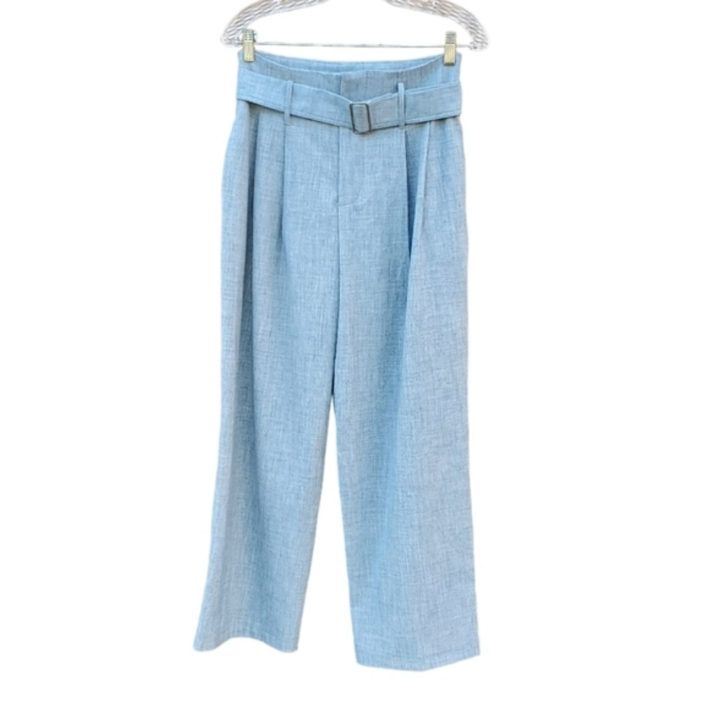 New Stelen Dress Pants Belted Pockets Wide Leg‎ Medium NWT